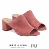 mules modernes cuir daim rose jules & jenn