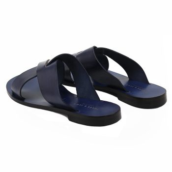 vue arrière mules plates cuir bleu jules & jenn