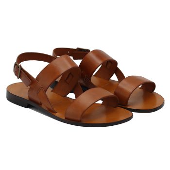 sandales plates cuir camel jules & jenn
