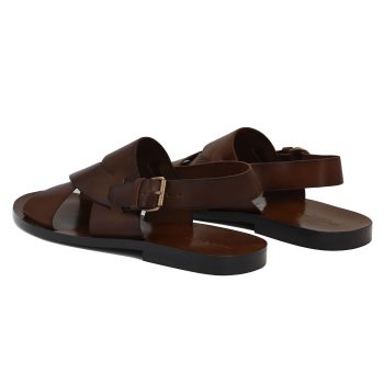 vue arriere sandales homme cuir marron jules & jenn