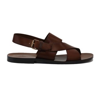 vue exterieur sandales homme cuir marron jules & jenn