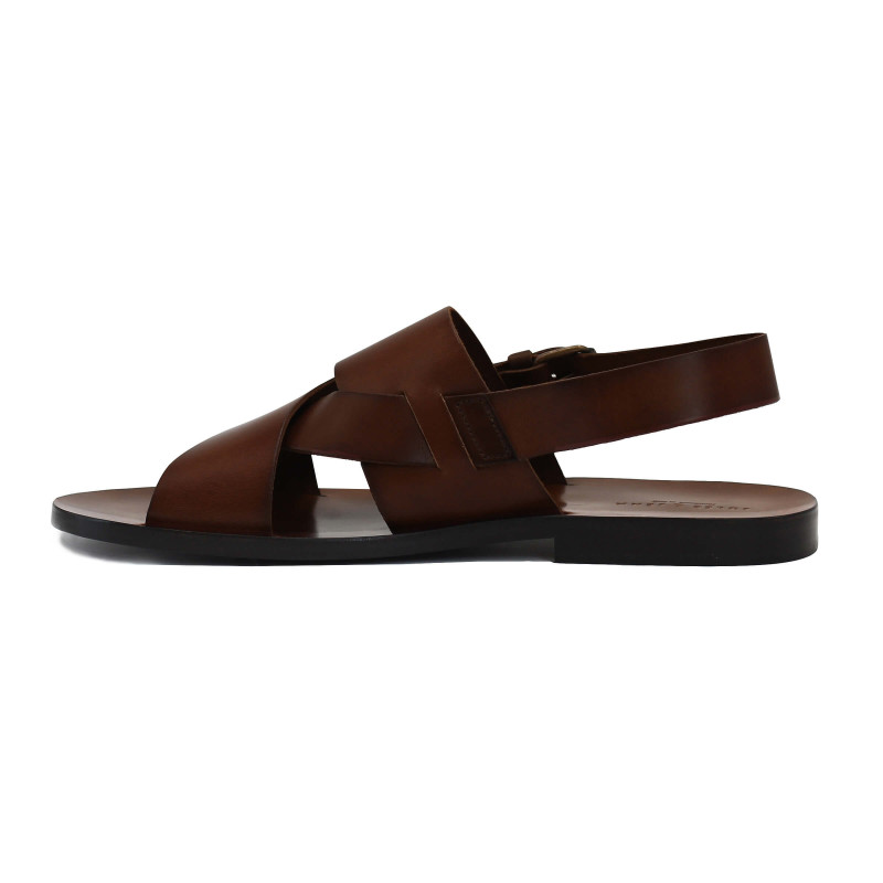 vue interieur sandales homme cuir marron jules & jenn