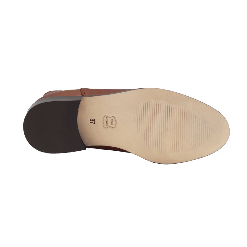 semelle cuir bottines chelsea plates cuir camel