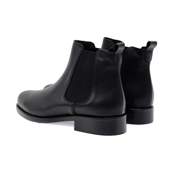 vue arrière bottines chelsea plates cuir noir