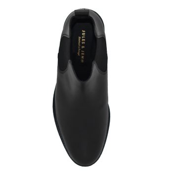 vue dessus bottines chelsea cuir noir jules & jenn