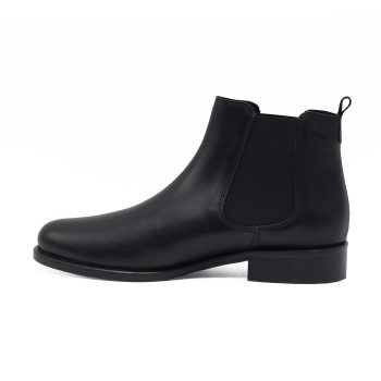 vue intérieure bottines chelsea plates cuir noir