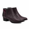 Bottines moyen talon cuir bordeaux et argenté jules & jenn
