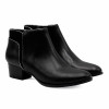 Bottines moyen talon cuir noir et argenté JULES & JENN