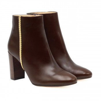 bottines à talon cuir marron jules & jenn