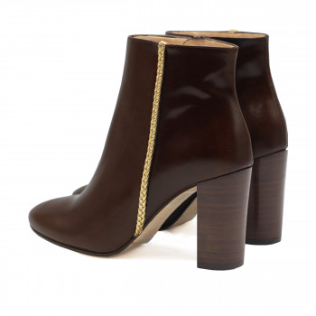 vue arriere bottines à talon cuir marron jules & jenn