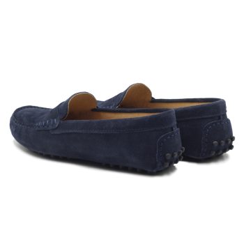 vue arriere mocassins femme cuir daim bleu jules & jenn