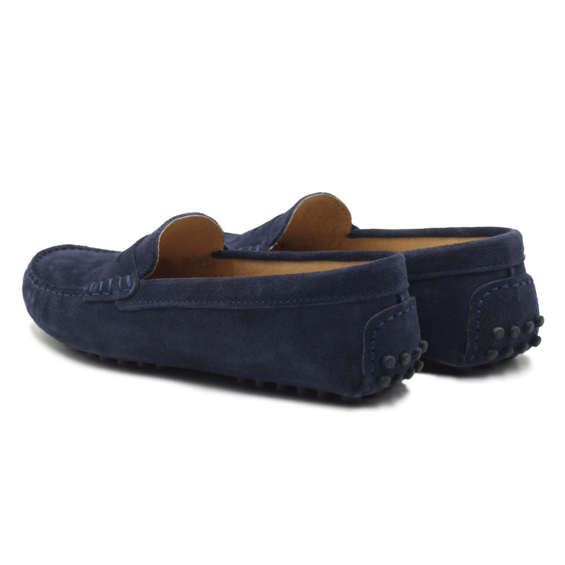 vue arriere mocassins femme cuir daim bleu jules & jenn