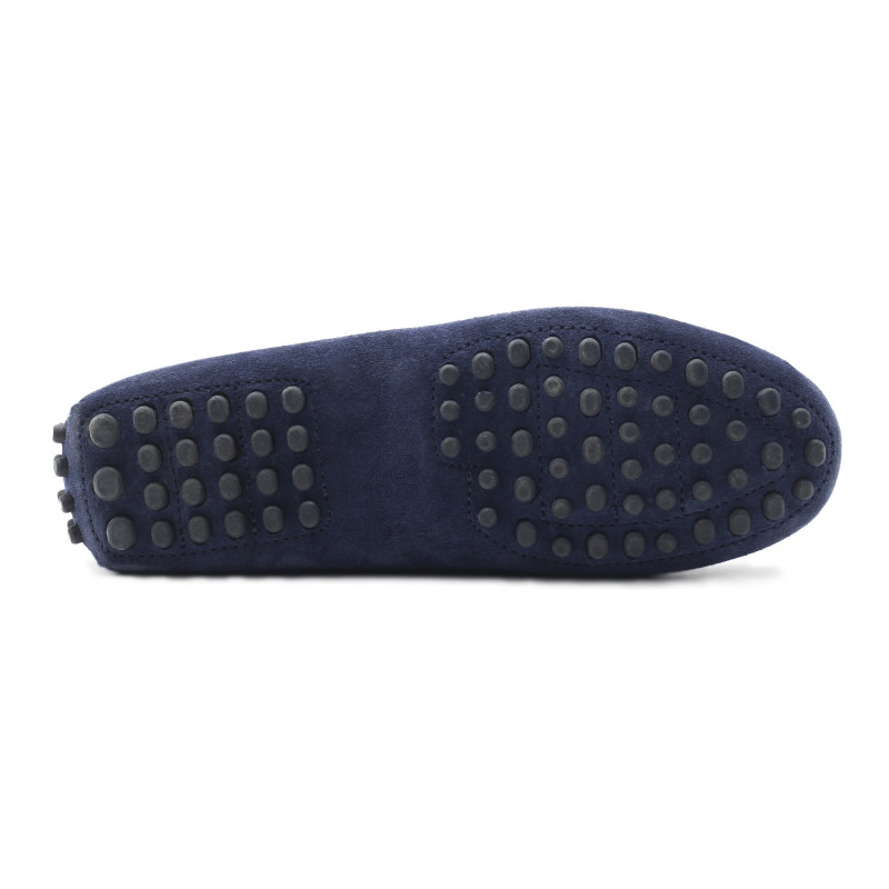 vue dessous mocassins femme cuir daim bleu jules & jenn