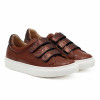 basket scratch cuir blanc et bleu Jules & Jenn