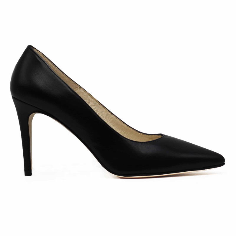 vue exterieur escarpins classiques cuir noir jules & jenn