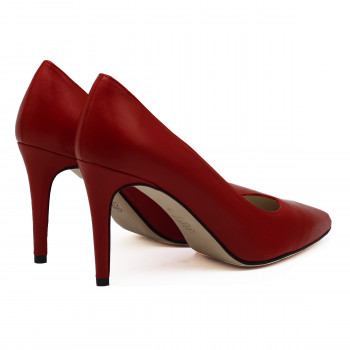vue arriere escarpins classiques cuir rouge jules & jenn