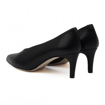 vue arriere escarpin decollete V cuir noir jules & jenn