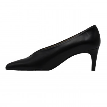 vue interieure escarpin decollete V cuir noir jules & jenn