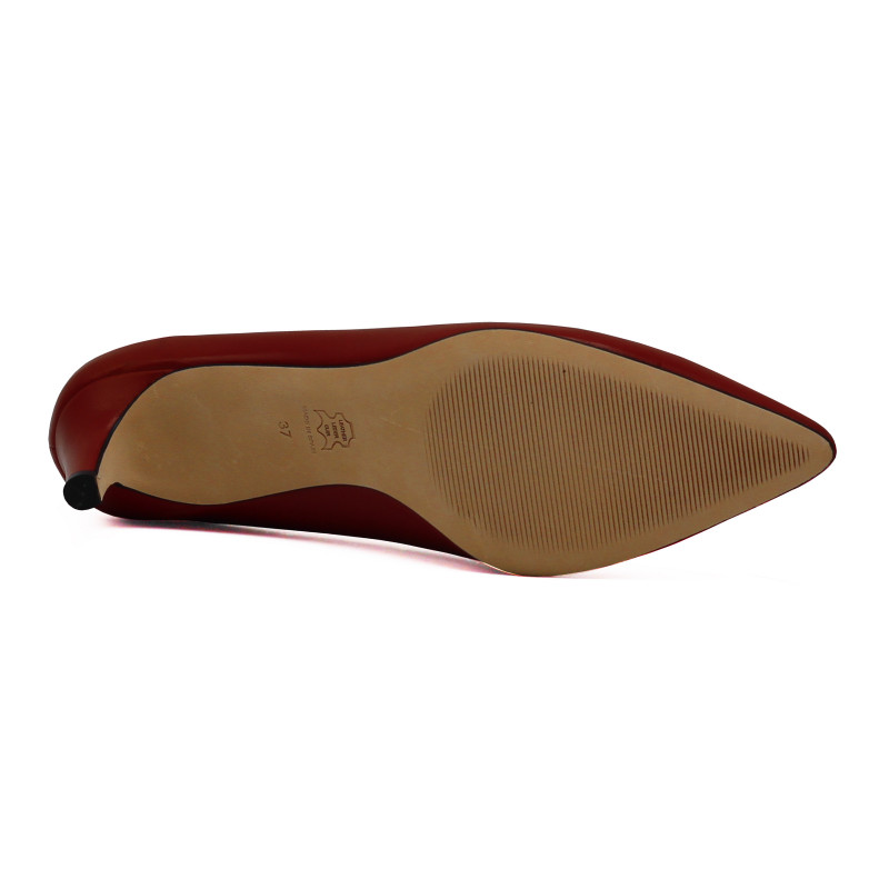semelle escarpin decollete V cuir rouge jules & jenn