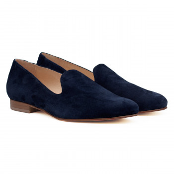 slippers classiques cuir daim bleu jules & jenn