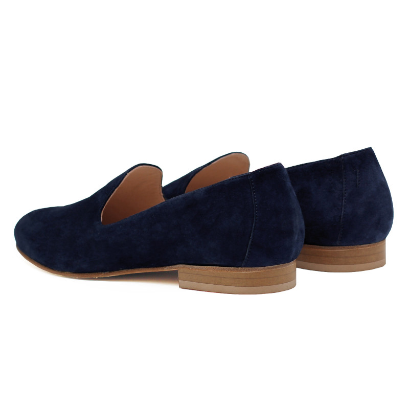 vue arriere slippers classiques cuir daim bleu jules & jenn