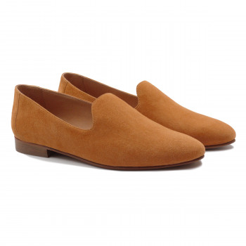 slippers classiques cuir daim camel jules & jenn