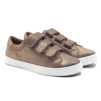 baskets a scratch cuir bronze metallise jules & jenn