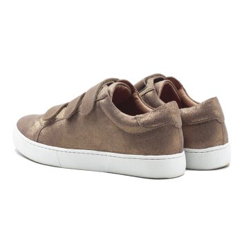 vue arriere baskets a scratch cuir bronze metallise jules & jenn