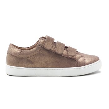 vue exterieur baskets a scratch cuir bronze metallise jules & jenn