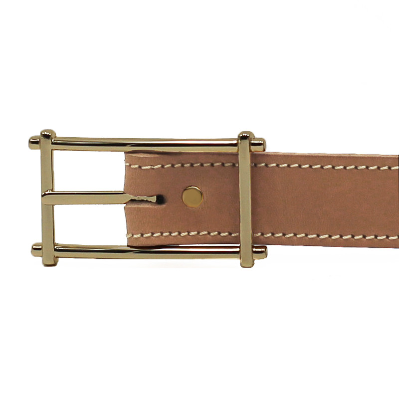 boucle ceinture mademoiselle cuir beige fabriquee en France