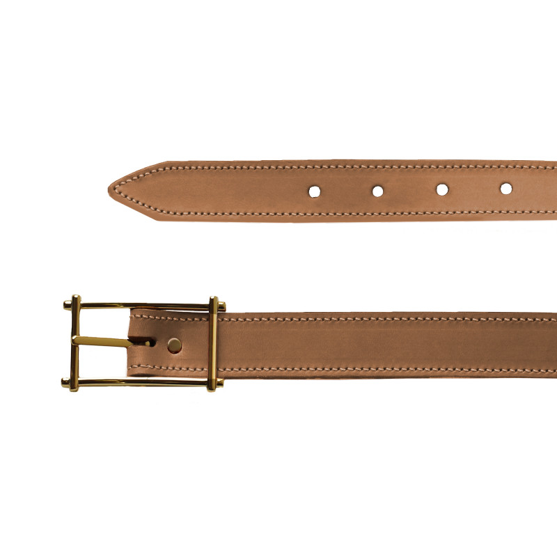 vue dessus Ceinture mademoiselle cuir beige jules & jenn
