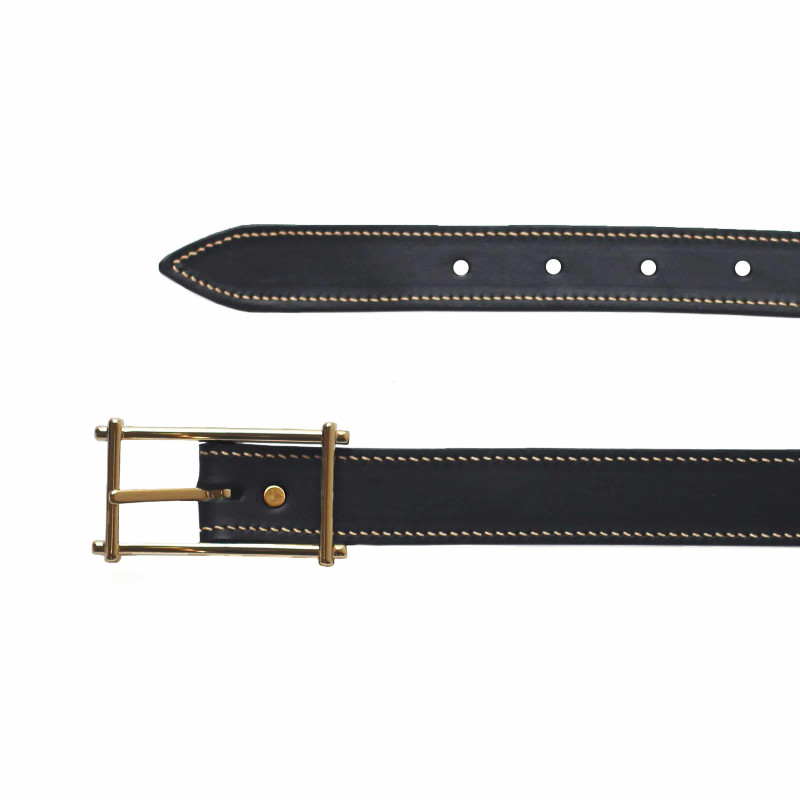 vue dessus ceinture bleu cuir mademoiselle