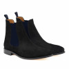 chelsea boots cuir daim noir et bleu jules & jenn
