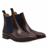 chelsea boots cuir lisse tannage vegetal marron et bleu jules & jenn