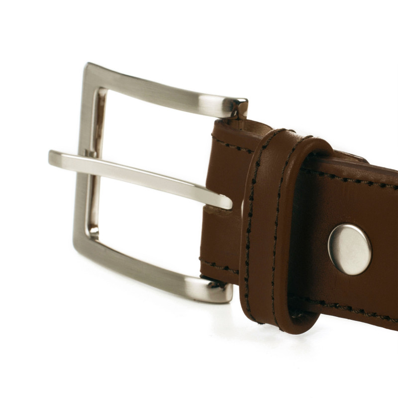 vue boucle ceinture classique cuir marron jules & jenn