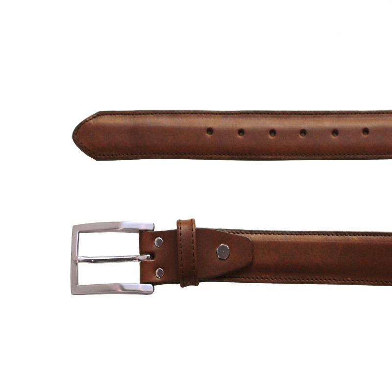 vue dessus de Ceinture moderne cuir marron jules & jenn