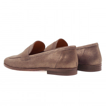 vue arriere mocassins modernes cuir bronze Jules & Jenn