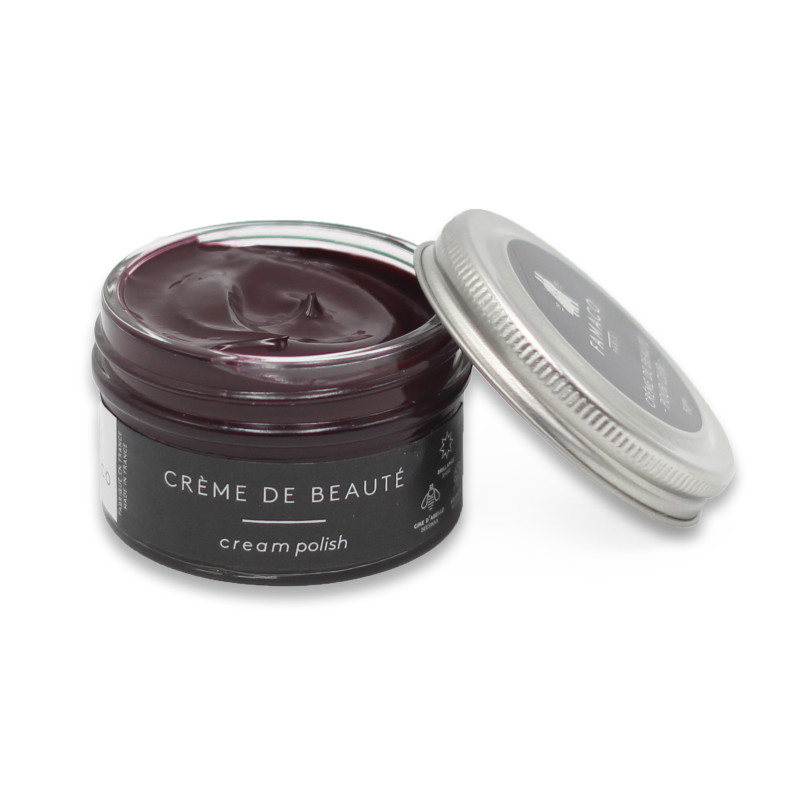 Vue ouverte cirage pour cuir bordeaux Famaco JULES & JENN