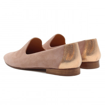 vue arriere slippers classiques cuir velours rose jules & jenn