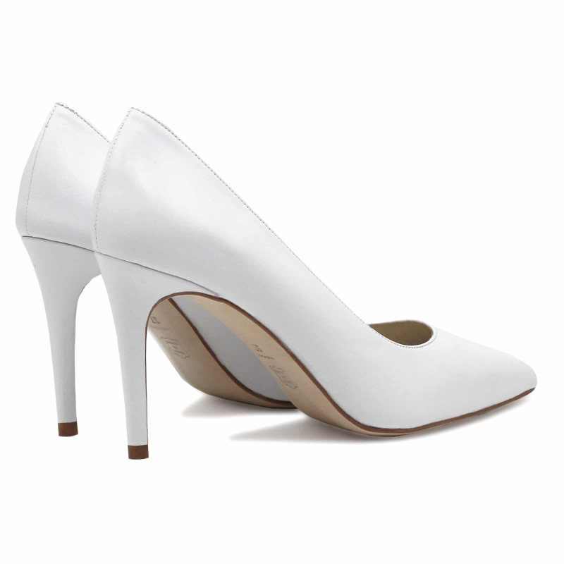 vue arriere escarpins classiques cuir blanc jules & jenn