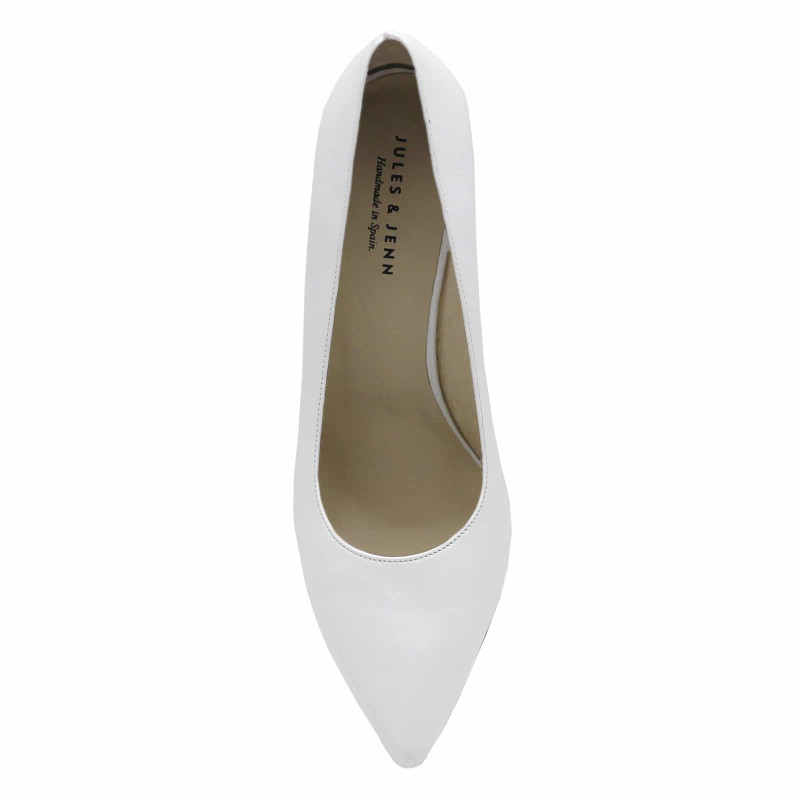 vue dessus escarpins classiques cuir blanc jules & jenn