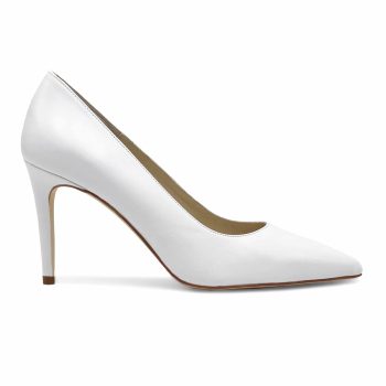 vue exterieur escarpins classiques cuir blanc jules & jenn