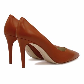 vue arriere escarpins classiques cuir brique jules & jenn