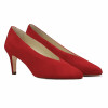 escarpin decollete V cuir daim rouge jules & jenn