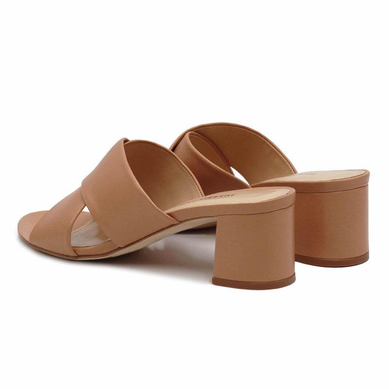 vue arriere mule cuir camel Jules & Jenn