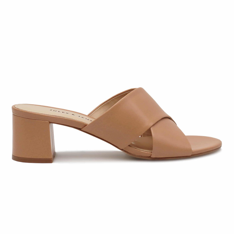 vue exterieure mules cuir camel Jules & Jenn