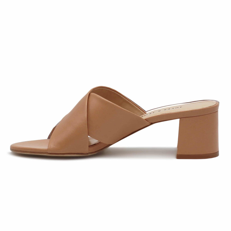 vue interieure mules cuir camel Jules & Jenn