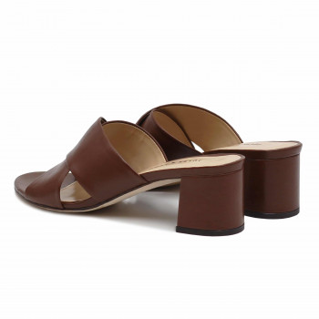 vue arriere mule cuir marron Jules & Jenn