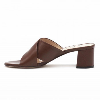 vue interieure mules cuir marron Jules & Jenn