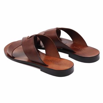 vue arrière mules plates cuir cognac jules & jenn